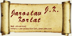 Jaroslav Korlat vizit kartica